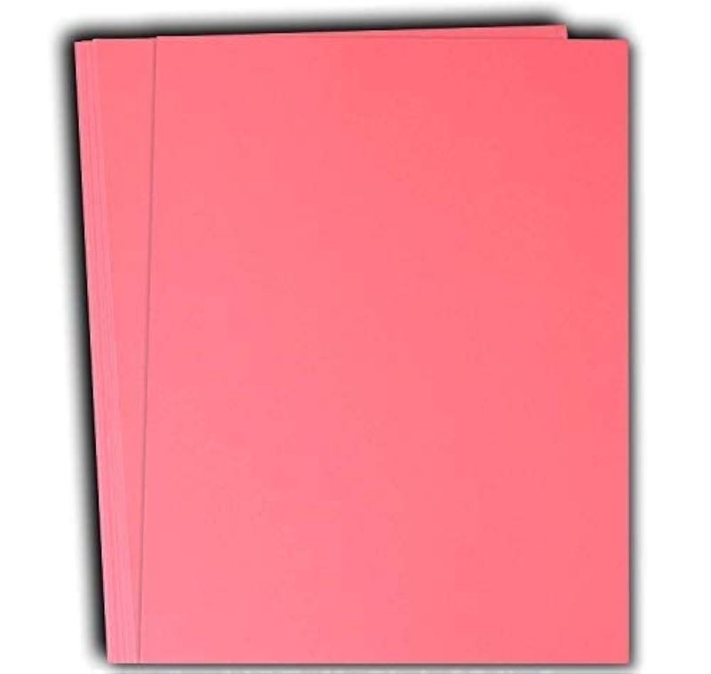 Hamilco Colored Cardstock Scrapbook Paper 8.5" x 11" Taffy Pink Color Card Stock Paper 50 Pack - Image 1